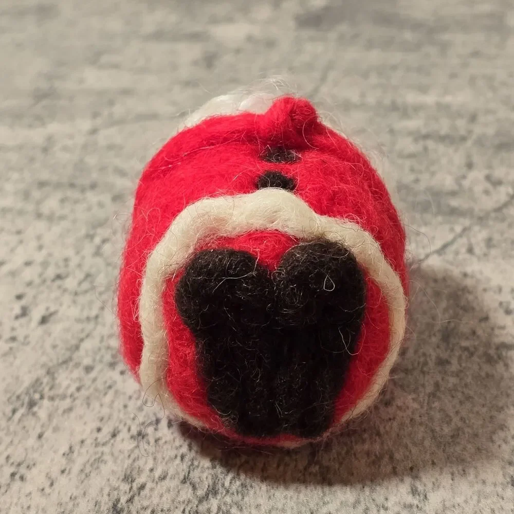 Needle Felt Wool Christmas Ornament Santa Claus Handmade Primitive Folk Art